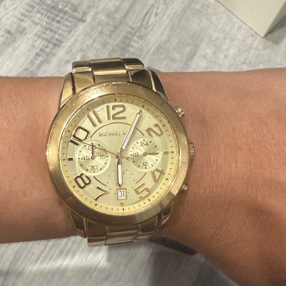 Michael Kors Gold-Tone Watch with Chronograph